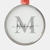 De Initiaal Naam Monogram aanpassen - Premium Metalen Ornament (Voorkant)