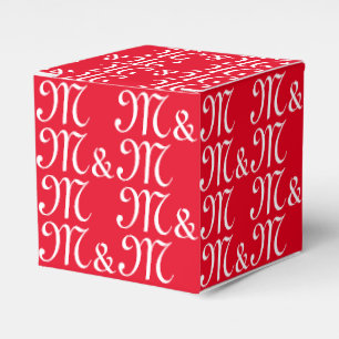 De Initialen van ons paar monogram rode geschenk a Bedankdoosjes
