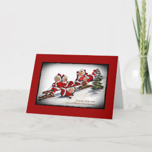 De Inkepingen van Nimblie berijden een Slee Feestdagen Kaart