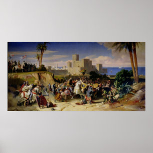 De inname van Beiroet door de kruisvaarders Poster