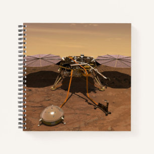De Insight Lander opererend op het oppervlak van M Notitieboek