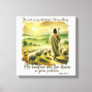 De Inspirerend Christelijke Heer is mijn Herder Canvas Afdruk