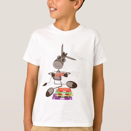 De Intellectuele Donkey lezen T-shirt (Voorkant)