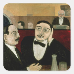 De intellectuelen bij de Cafe Rotonde, 1916 Vierkante Sticker