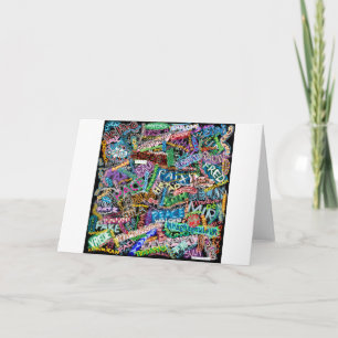 de internationale vertaling van de graffitivrede feestdagen kaart