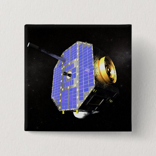 De Interstellar Boundary Explorer-satelliet Vierkante Button 5,1 Cm (Voorkant)
