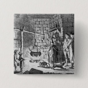 De introductie van Dr. Samuel Johnson in een hoogl Vierkante Button 5,1 Cm