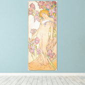 De Iris (1897) door Alphonse Mucha Canvas Afdruk (Insitu (Houten vloer))