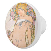 De Iris (1897) door Alphonse Mucha Keramische Knop (Rechts)