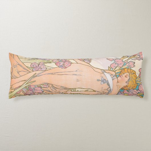 De Iris (1897) door Alphonse Mucha Lichaamskussen (Voorkant)