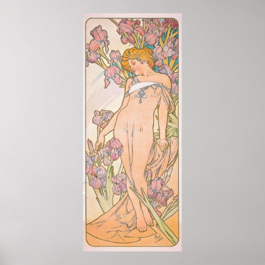 De Iris (1897) door Alphonse Mucha Poster (Voorkant)