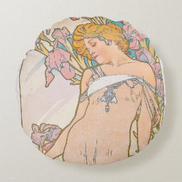 De Iris (1897) door Alphonse Mucha Rond Kussen