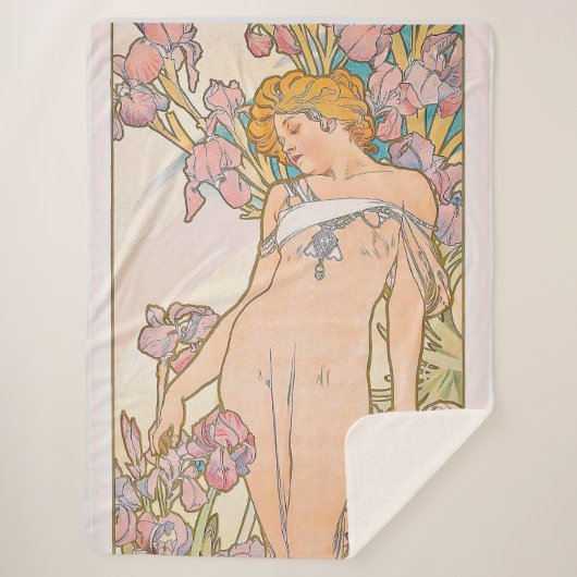 De Iris (1897) door Alphonse Mucha Sherpa Deken (Voorkant)