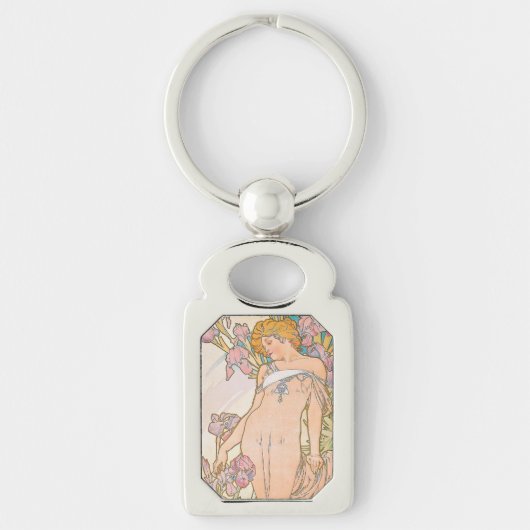 De Iris (1897) door Alphonse Mucha Sleutelhanger (Voorkant)