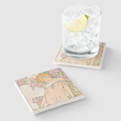 De Iris (1897) door Alphonse Mucha Stenen Onderzetter (Zijkant)