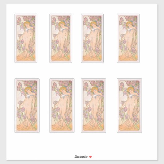 De Iris (1897) door Alphonse Mucha Sticker (Vel)