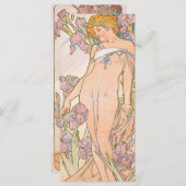 De iris (1897) van het Bladwijzer Alphonse Mucha Menu (Voorkant / Achterkant)