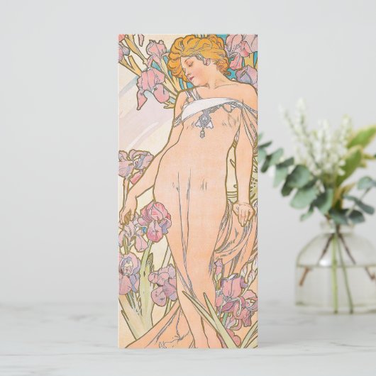 De iris (1897) van het Bladwijzer Alphonse Mucha Menu (Staand voorkant)