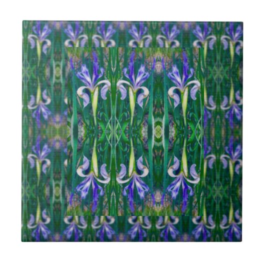 De Iris Fields Tile Tegeltje (Voorkant)