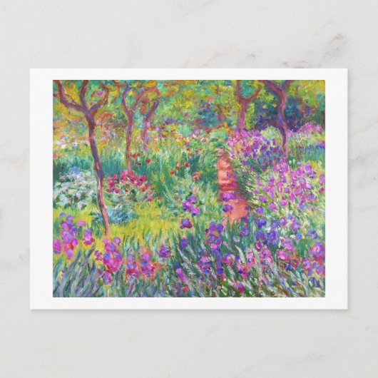 De Iris Garden bij Giverny Claude Monet cool, oud, Briefkaart (Voorkant)