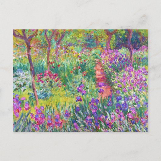 De Iris Garden bij Giverny Claude Monet cool, oud, Briefkaart (Voorkant)