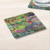 De Iris Garden van Claude Monet Vierkante Kartonnen Onderzetter (Schuin)