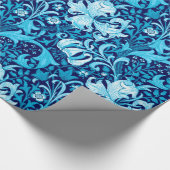 De Iris van William Morris en Lelie, het Blauw van Cadeaupapier (Hoek)