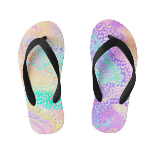 De iriserende luipaard serie ontwerp 3 kinder teenslippers