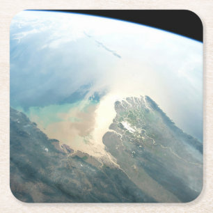 De Irrawaddy-rivierdelta in Birma (Myanmar). Vierkante Kartonnen Onderzetter