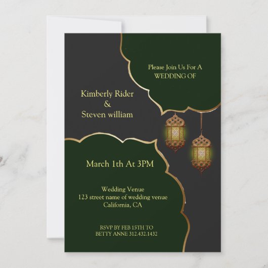 De Islamitische Lamp van de Bliksem Kaart (Voorkant)