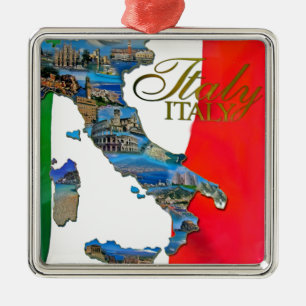 De Italiaanse "Boot" Metalen Ornament