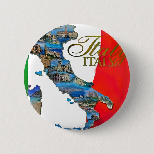 De Italiaanse "Boot" Ronde Button 5,7 Cm (Voorkant)