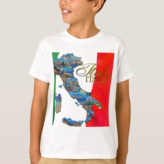De Italiaanse "Boot" T-shirt (Voorkant)