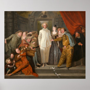 De Italiaanse Comedianen - Antoine Watteau Fine Ar Poster
