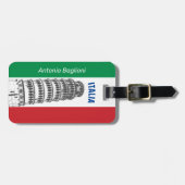 De Italiaanse vlag en de toren van het Pisa-Bagage Bagagelabel (Voorkant horizontaal)