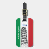 De Italiaanse vlag en de toren van het Pisa-Bagage Bagagelabel (Voorkant verticaal)