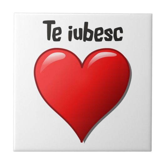 De iubesc - Ik hou van je in het Roemeens Tegeltje (Voorkant)