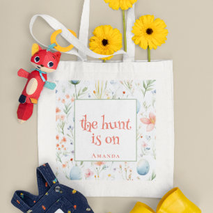 De jacht is begonnen   Aangepaste naam   Bloemen P Tote Bag