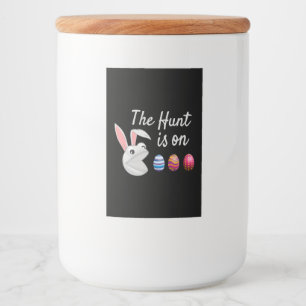De jacht is op paasbunny Egg Hunt Voedselcontainer Etiket