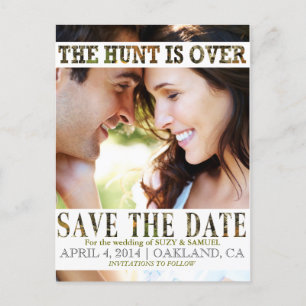 De jacht is over Camo Save the Date aankondiging