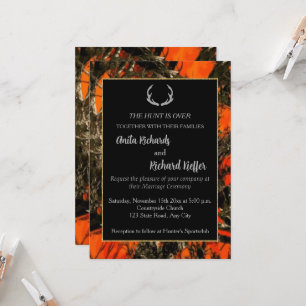 De jacht is over camouflage bruiloft uitnodiging