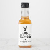 De jacht is over het Rustic Country Weddenschap Likeurfles Etiket (Voorkant)
