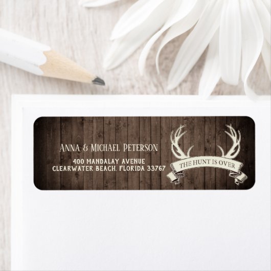 De jacht is over rustieke Barnwood bruiloft Etiket (Insitu)