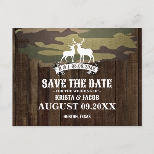 De jacht is over Westerne bruiloft, de datum opsla Briefkaart (Voorkant)