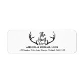 "De jacht is voorbij" Antler bruiloft gepersonalis Etiket (Voorkant)