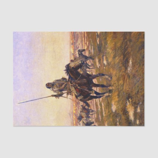 "De jachtpartij" van Charles Russell Tissuepapier (Voorkant)