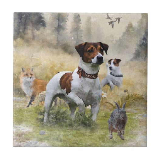 De Jack Russell Terrier, Art Tegeltje (Voorkant)