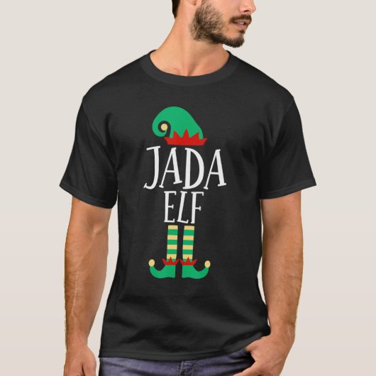 De Jada Elf Familie Matching Kerstmis Pyjama T-shirt (Voorkant)