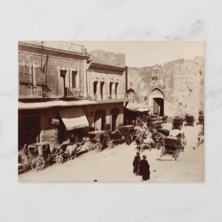 De "Jaffa Gate" in Jeruzalem, Heilige Land Briefkaart