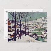 De jagers in de Sneeuw, door Bruegel D. Ä. Pieter Briefkaart (Voorkant / Achterkant)